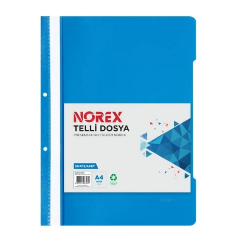 Dosar cu sina Norex UL50T-130, plastic, albastru deschis, multiperforatii pentru arhivare, colturi rotunjite [2]