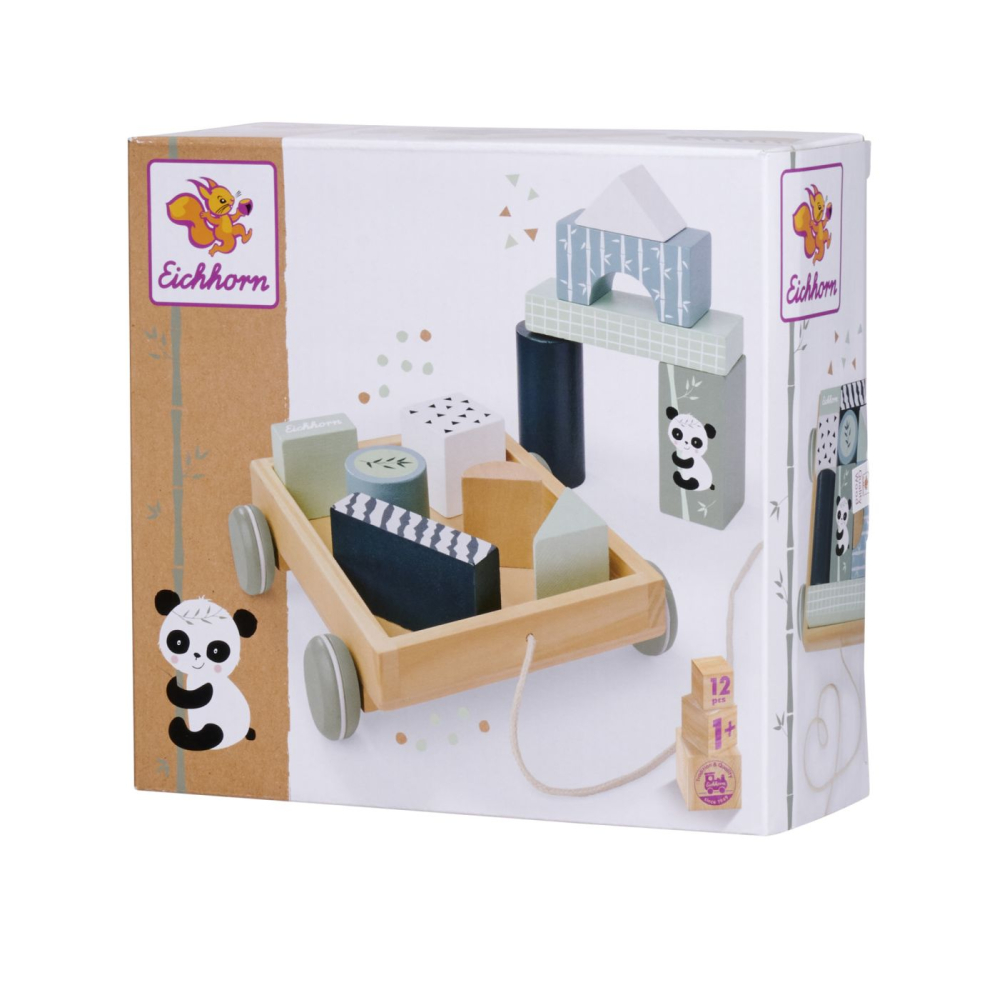Eichhorn jucarie de tras remorca de constructii din lemn 18cm copii cu varsta peste 1 an [2]