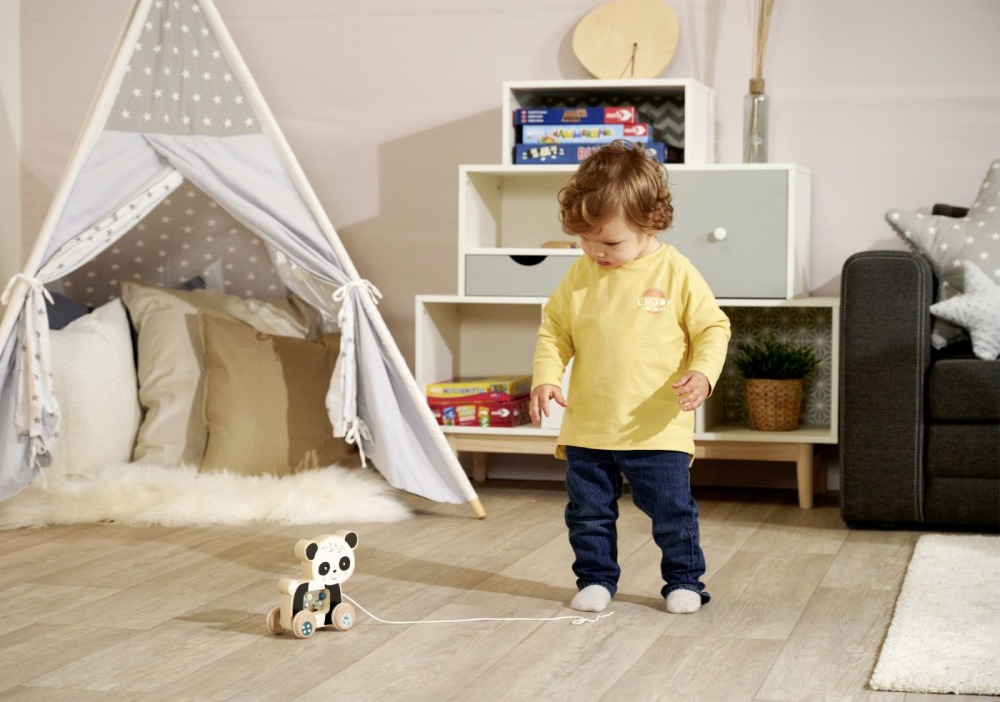 Eichhorn jucarie de tras ursulet panda de lemn 15cm copii cu varsta peste 1 an [4]