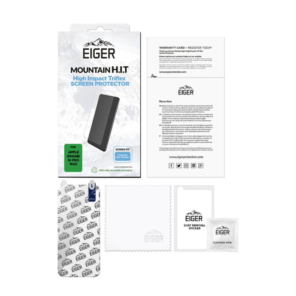 Eiger Folie Clear Triflex H.I.T iPhone 16 Pro Max Clear [3]
