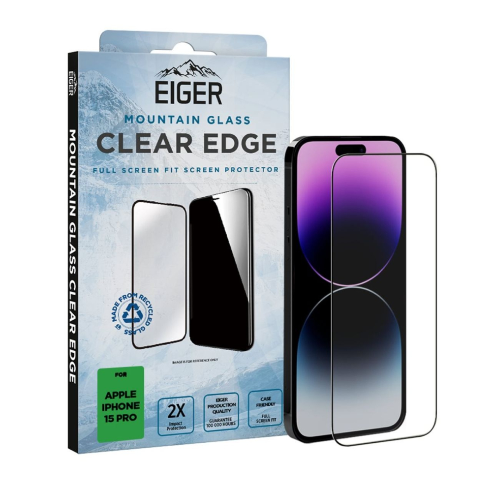 Eiger Folie Sticla 3D Mountain Glass GRS iPhone 15 Pro Clear [4]