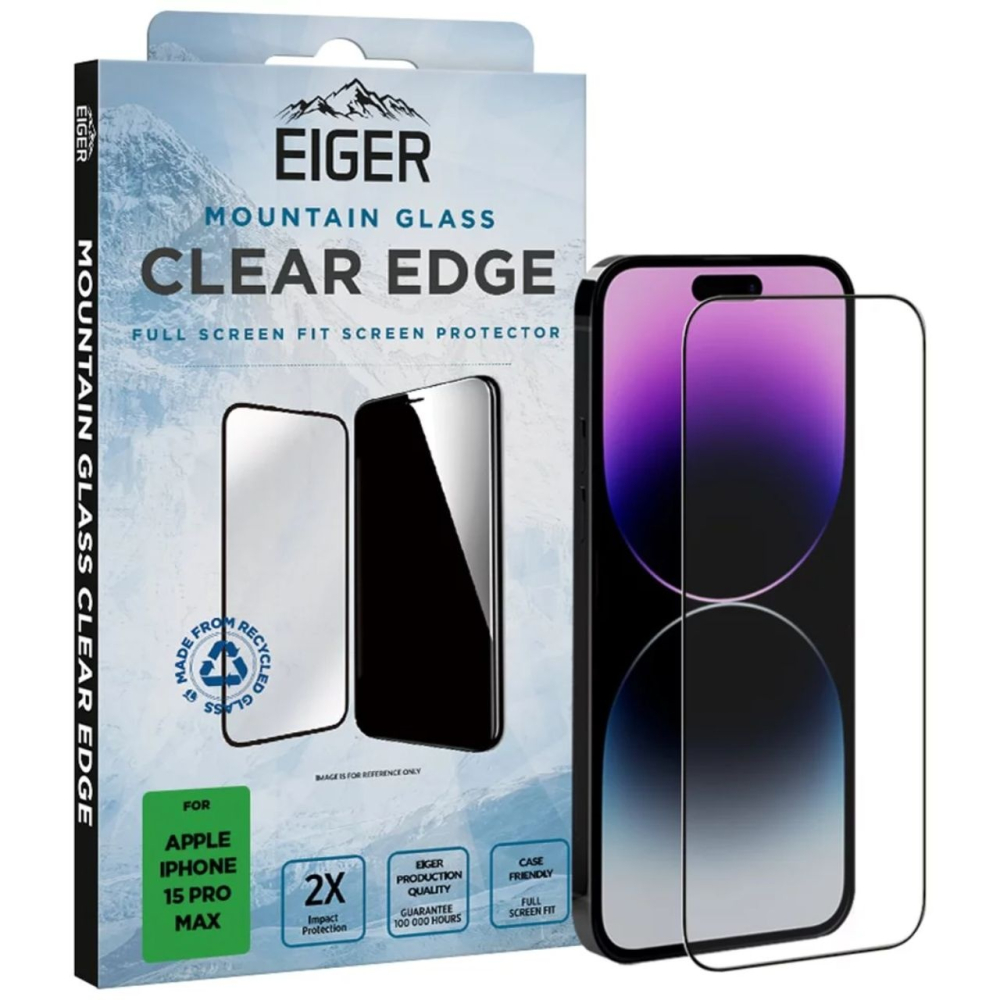 Eiger Folie Sticla 3D Mountain Glass GRS iPhone 15 Pro Max Clear [4]