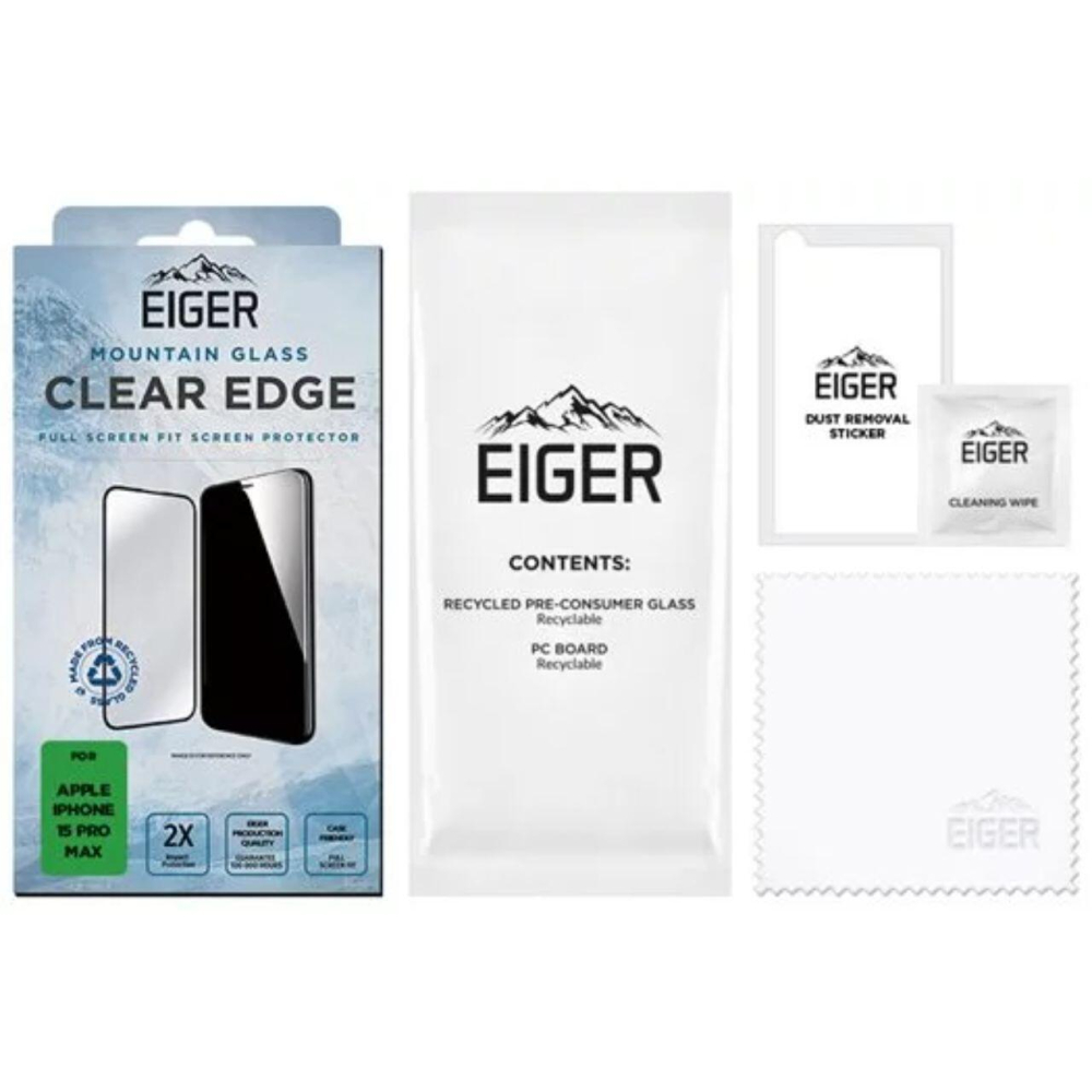 Eiger Folie Sticla 3D Mountain Glass GRS iPhone 15 Pro Max Clear [3]