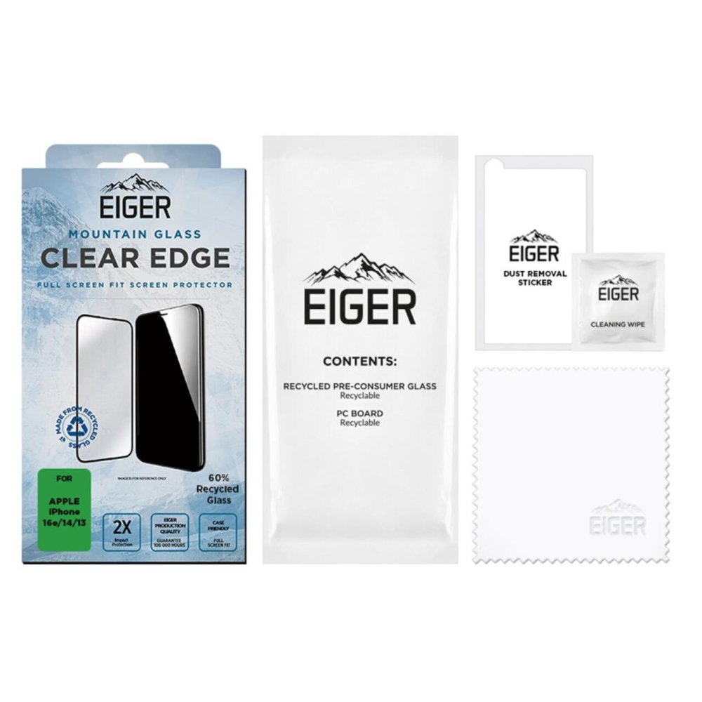 Eiger Folie Sticla 3D Mountain Glass GRS iPhone 17e / iPhone 16e / iPhone 14 / iPhone 13 / iPhone 13 Pro Clear [3]