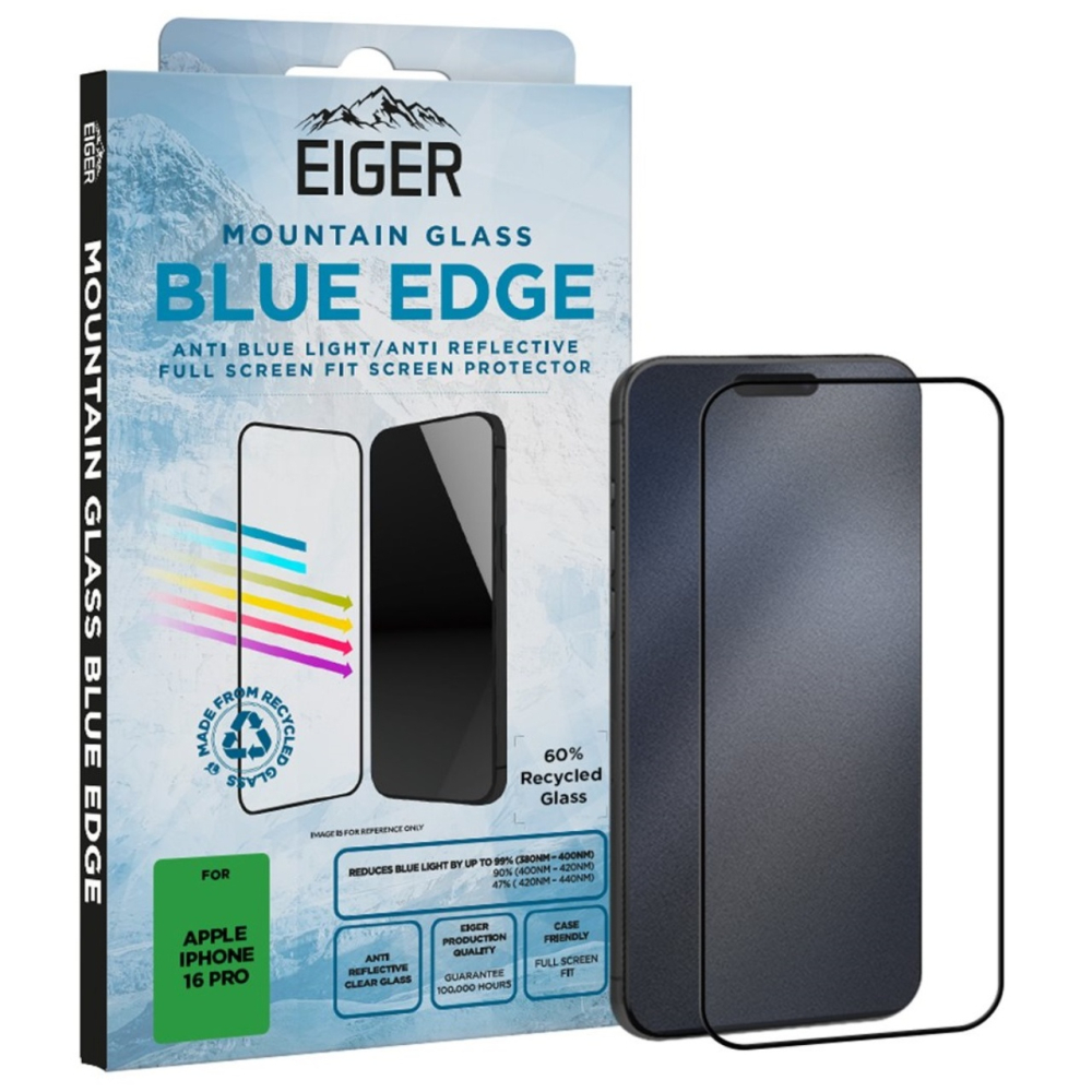 Eiger Folie Sticla Anti-Blue Light Edge GRS Mountain Blue iPhone 17 / iPhone 17 Pro / 16 Pro [5]