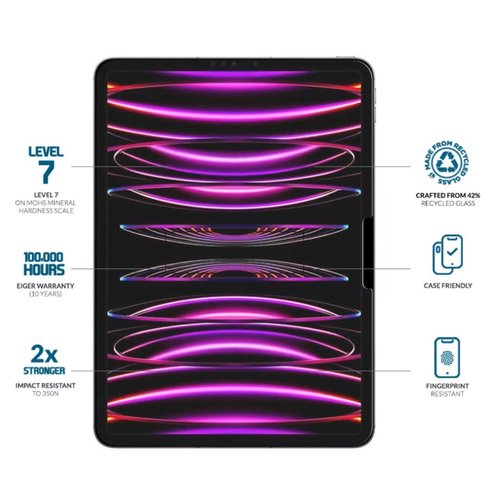 Eiger Folie Sticla Mountain Glass GRS iPad Air 13 (2024)/iPad Pro 13 (2024) Clear [2]