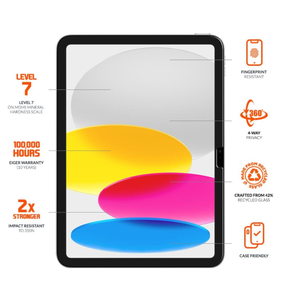 Eiger Folie Sticla Mountain Glass Privacy GRS iPad 10.9 inch (10th generation)/iPad 11 (11th Gen) Black [2]