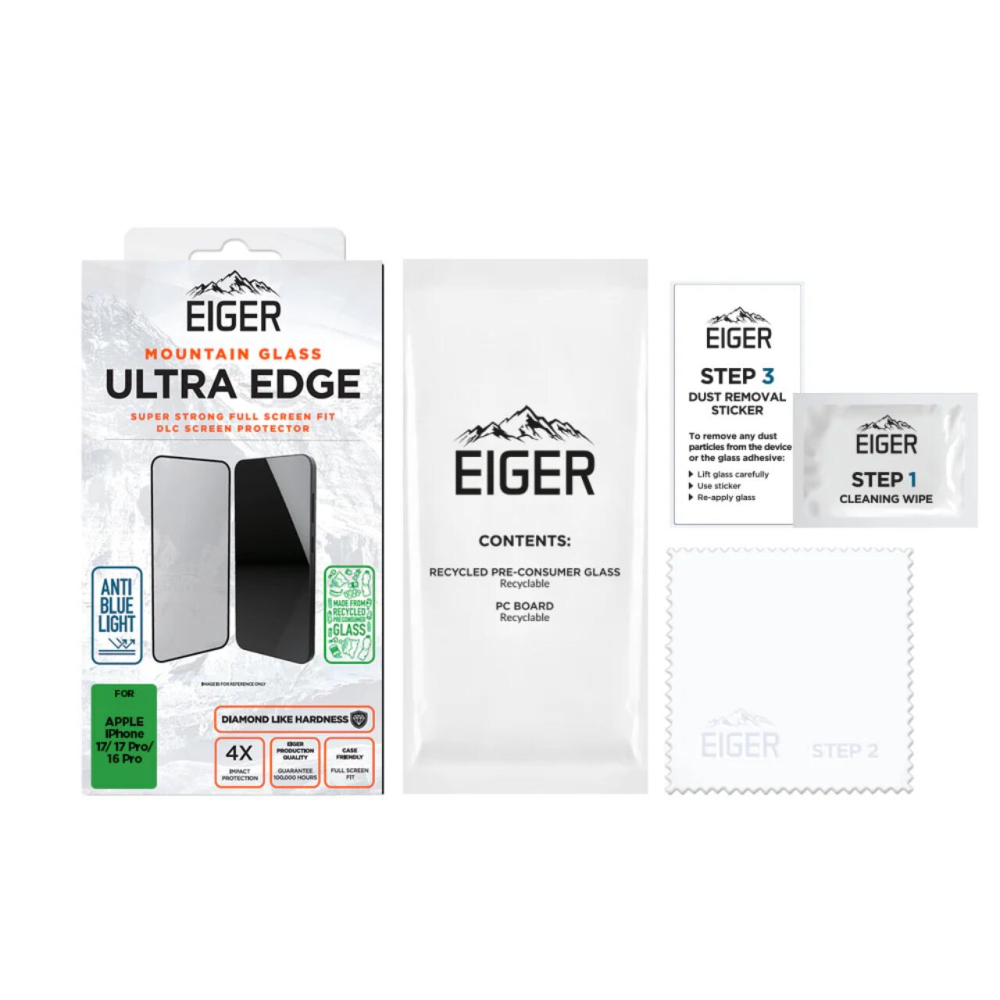 Eiger Folie Sticla Mountain Glass Ultra GRS iPhone 17 / iPhone 17 Pro / 16 Pro Clear [3]