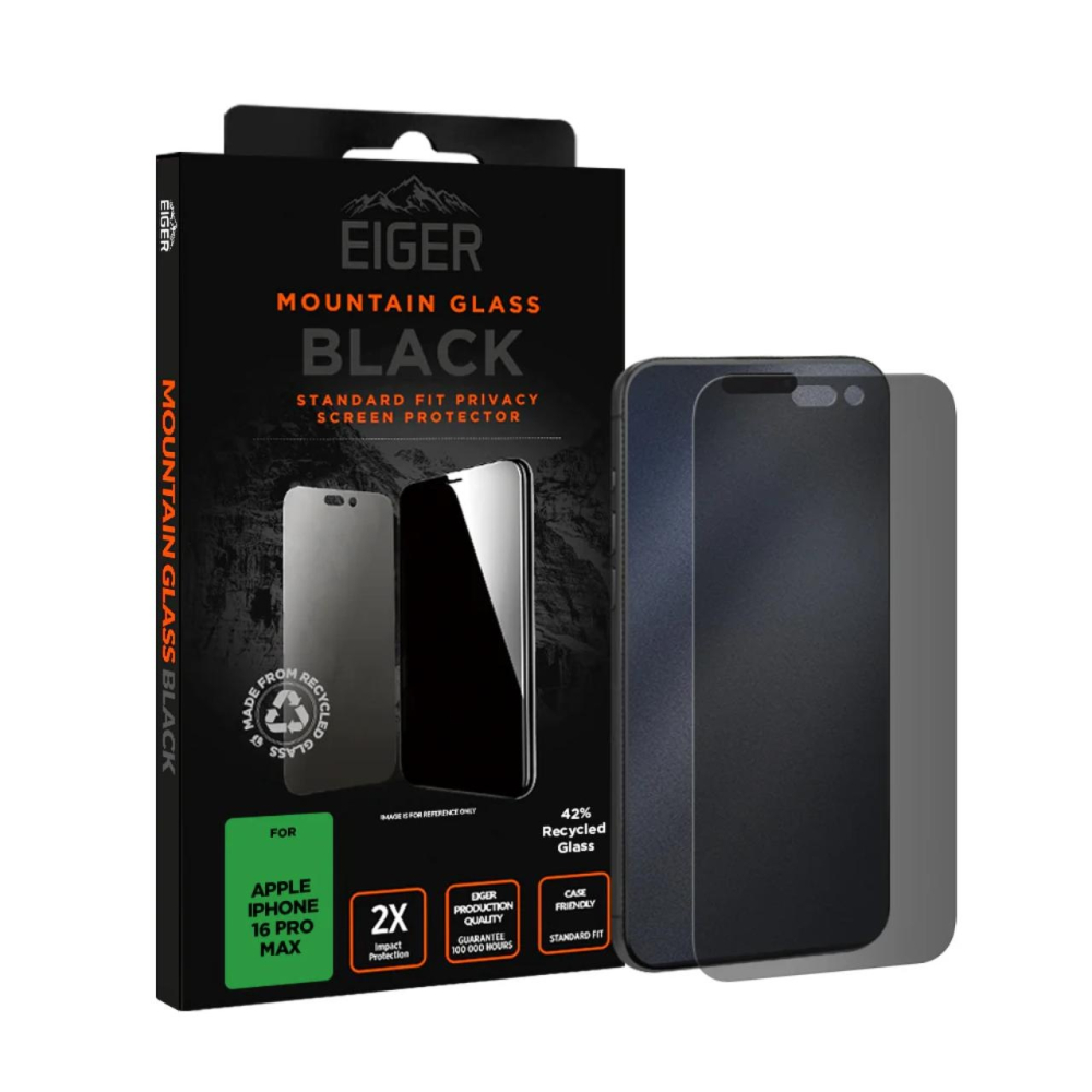 Eiger Folie Sticla Privacy Mountain Glass GRS iPhone 16 Pro Max Negru [4]