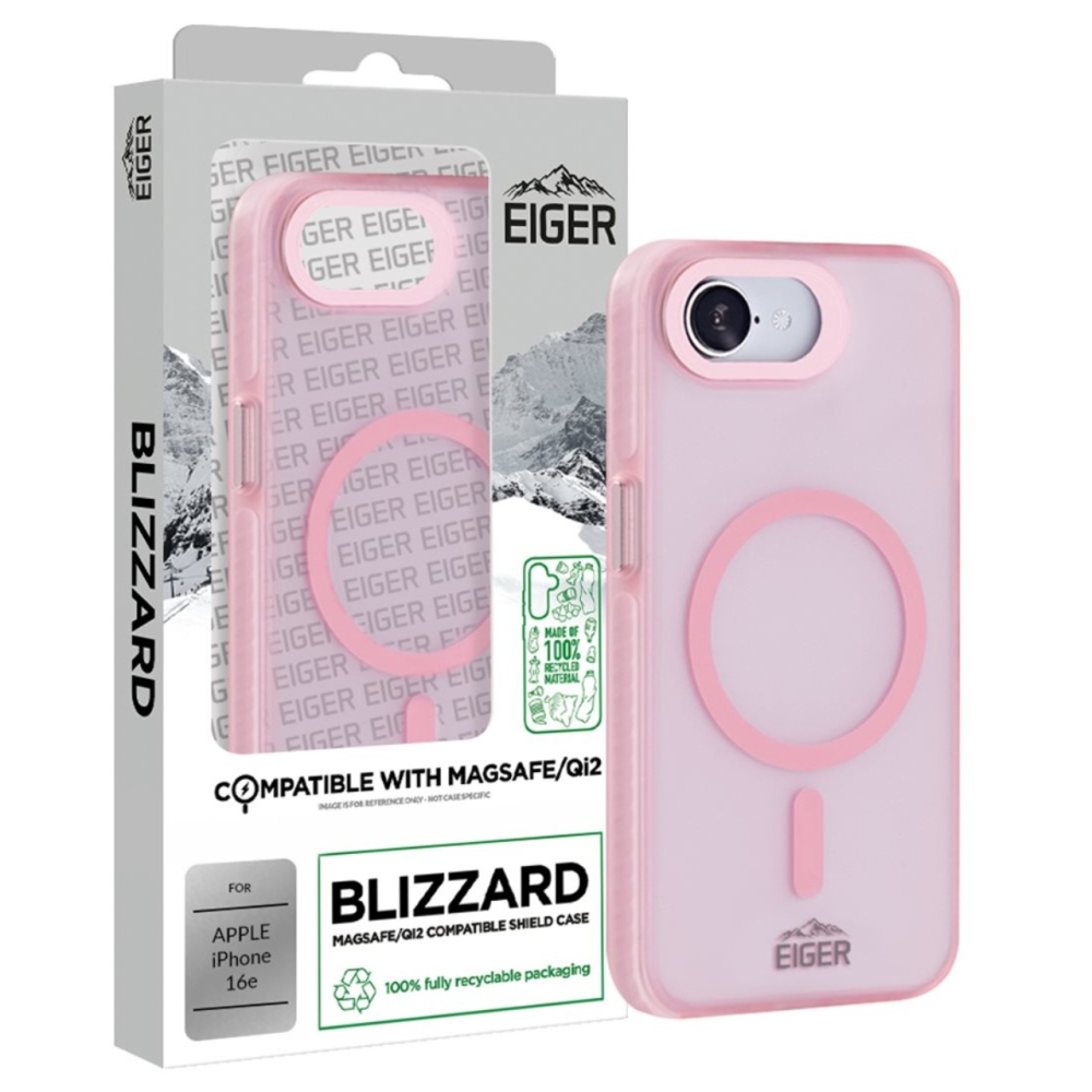 Eiger Husa Blizzard Magsafe GRS iPhone 17e / iPhone 16e Roz [4]