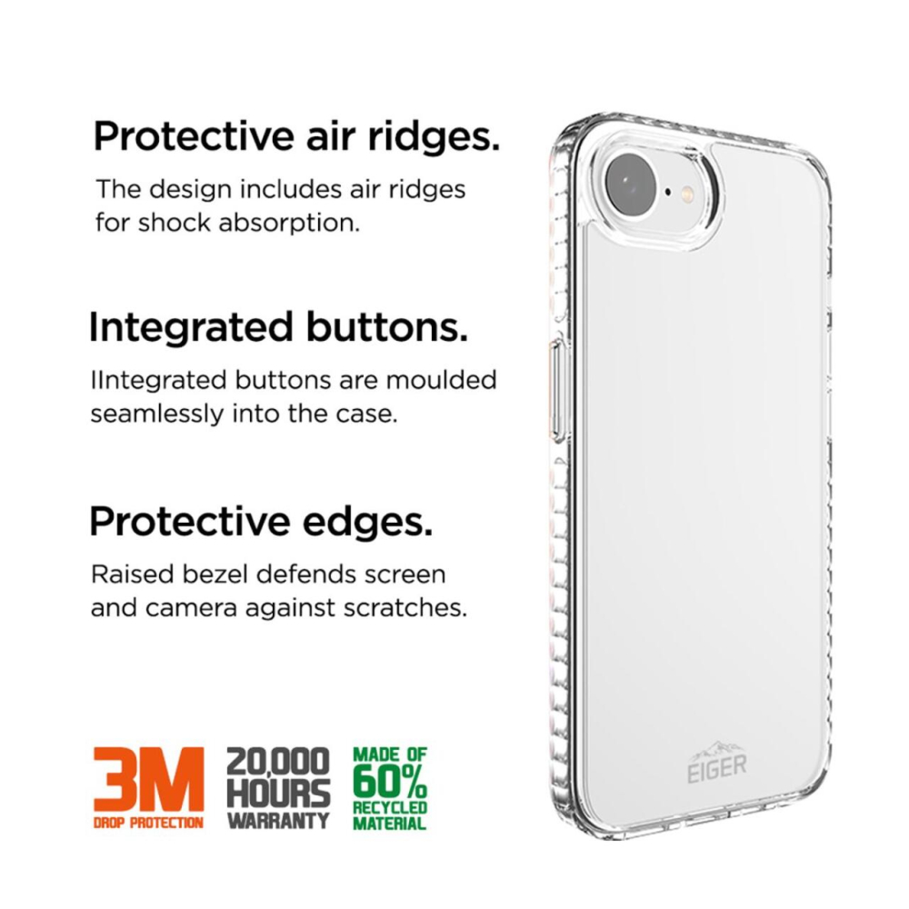 Eiger Husa Ice Grip GRS iPhone 17e / iPhone 16e Clear [2]