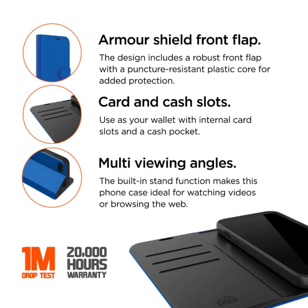 Eiger Husa North Folio Case iPhone 16 Albastru [2]