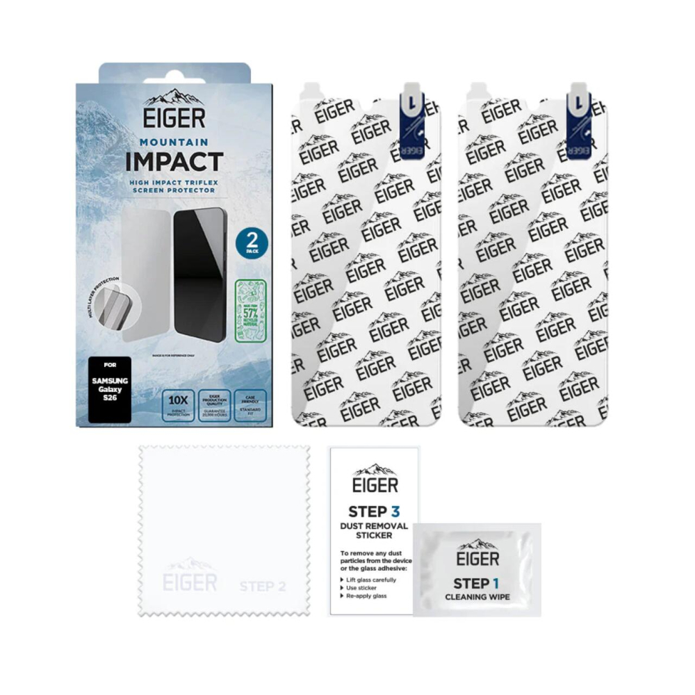 Eiger Pachet 2 buc Folie Mountain Impact GRS Samsung Galaxy S26 Clear [3]