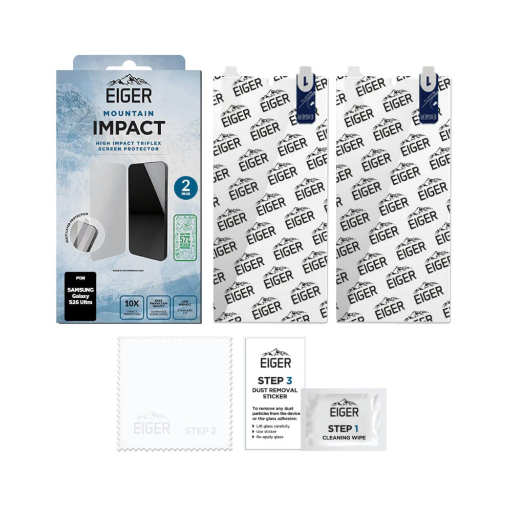 Eiger Pachet 2 buc Folie Mountain Impact GRS Samsung Galaxy S26 Ultra Clear [3]