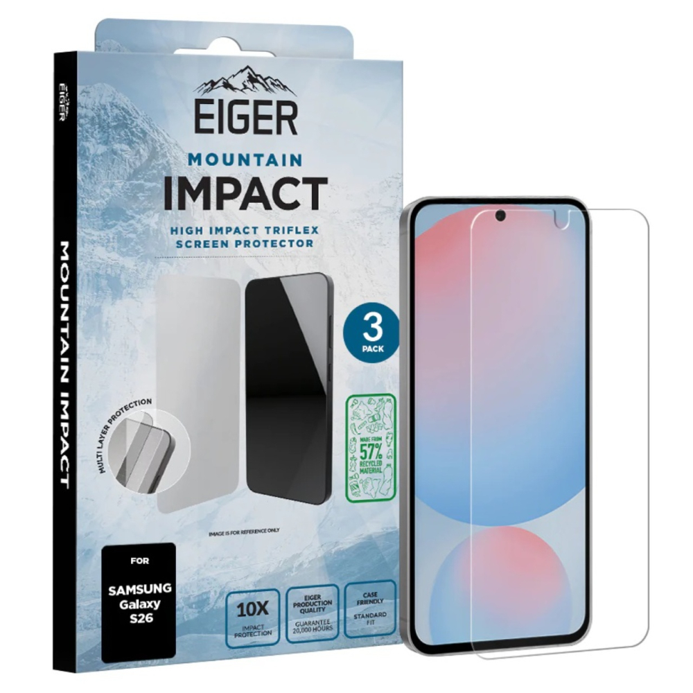 Eiger Pachet 3 buc Folie Mountain Impact GRS Samsung Galaxy S26 Clear [4]