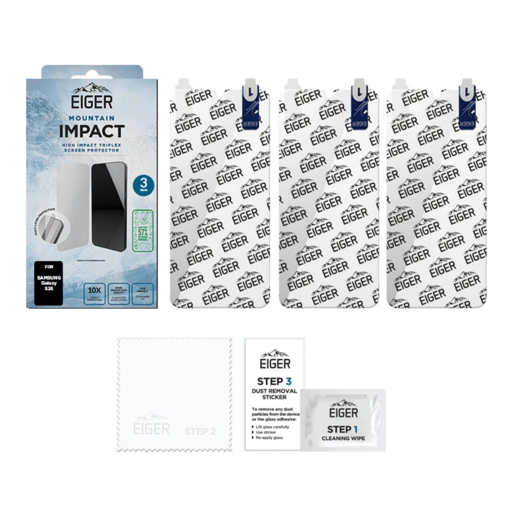 Eiger Pachet 3 buc Folie Mountain Impact GRS Samsung Galaxy S26 Clear [3]