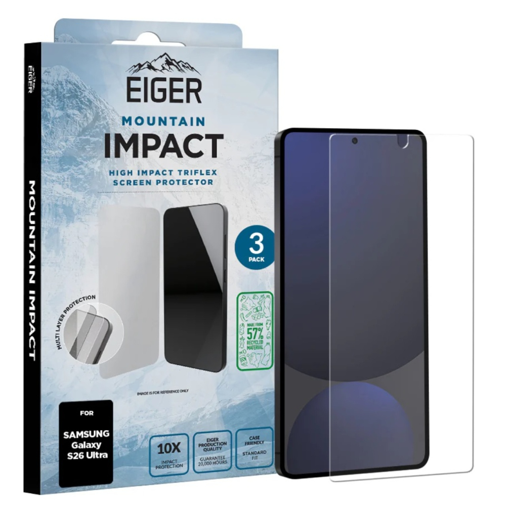 Eiger Pachet 3 buc Folie Mountain Impact GRS Samsung Galaxy S26 Ultra Clear [4]