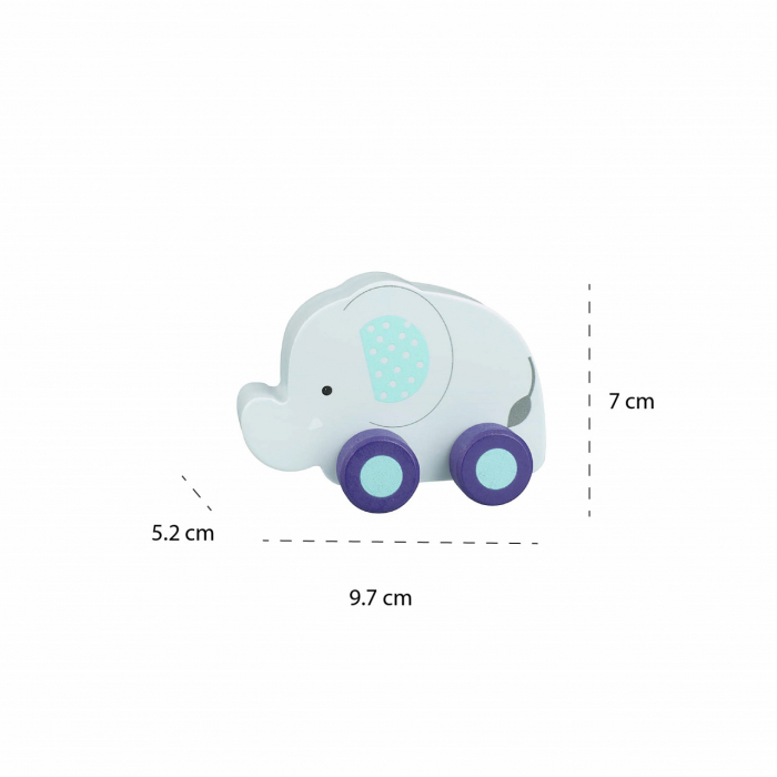 Elefant - Jucarie din lemn cu roti, de impins, Orange Tree Toys, varsta 0 - 1, 1 - 3 ani, Baiat, Fata [5]