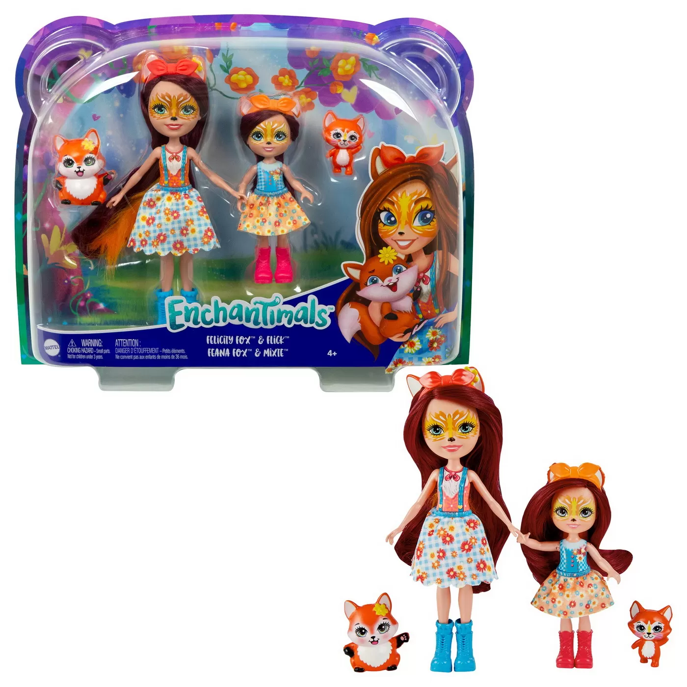 Enchantimals set papusi surori si animalutele lor felicity fox si flick si feana fox si mixte, varsta de la 3 ani la 10 ani [8]