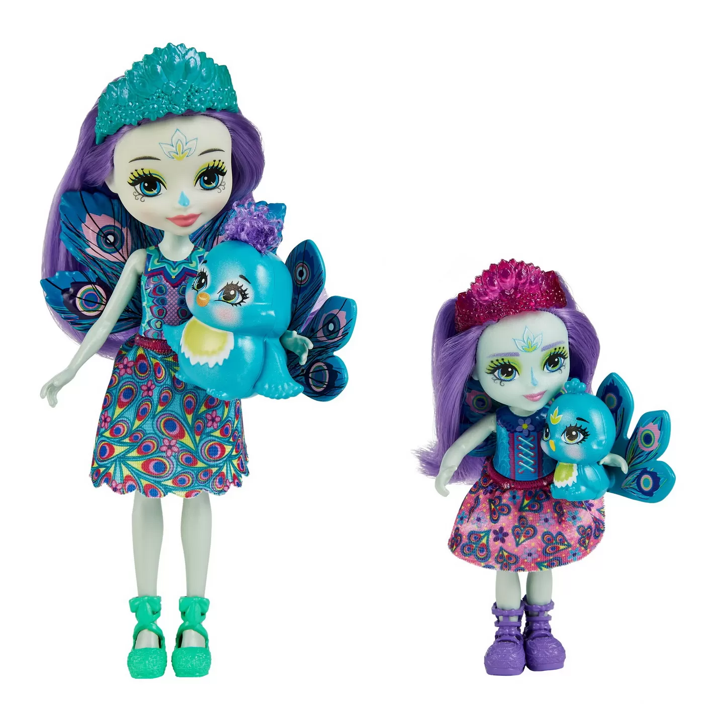 Enchantimals set papusi surori si animalutele lor patter peacock si flap si piera peacock si feather, varsta de la 3 ani la 10 ani [4]