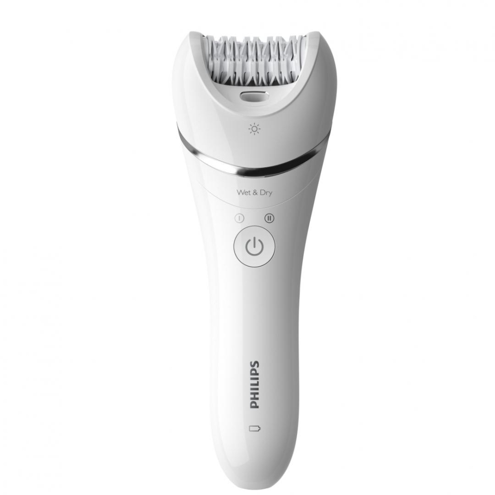 Epilator umed si uscat philips seria 8000 bre710/00, 32 pensete, 2 viteze, 5 accesorii, wet&amp;dry, acumulator, alb, l x a x i (mm) 65x148x185 [3]