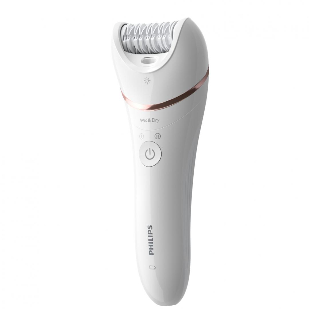 Epilator umed si uscat philips seria 8000 bre730/10, 7 accesorii, 32 pensete, utilizare fara fir, 2 setari viteza, opti-light, discuri ceramice, argintiu, l x a x i (mm) 65x210x185 [3]