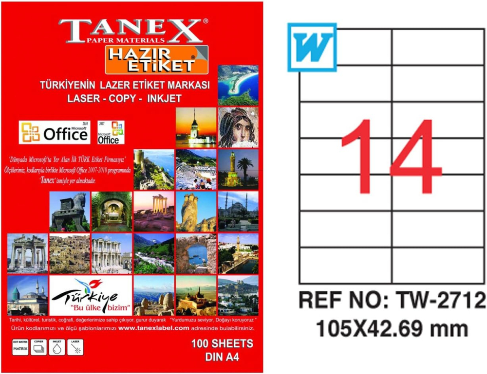 Etichete 14/a4 105*42.69mm colturi drepte 100/top tanex [2]