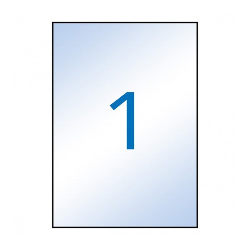 Etichete autocolante Agipa 10053, 1/A4, 210x297mm, permanente, colturi drepte, transparent, pentru inkjet, top 10 coli (10 et.) [2]