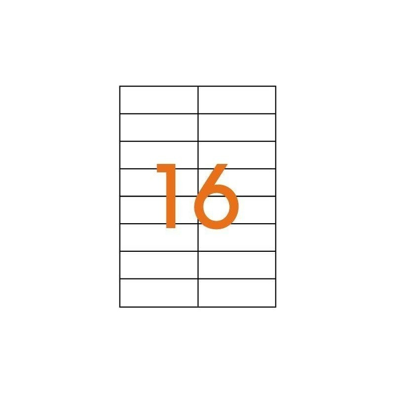 Etichete autocolante Agipa 101133, 16/A4, 105x37mm, permanente, colturi drepte, alb, top 100 coli (1600 etichete) [2]