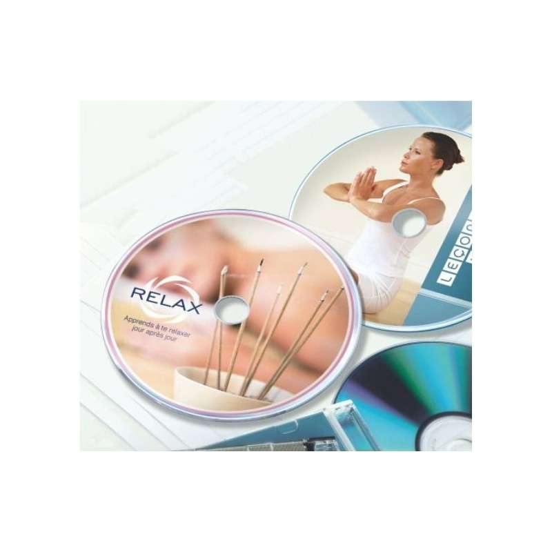 Etichete autocolante Agipa 101141/119883, 2/A4, 40/114mm, permanente, rotund, alb, pentru CD/DVD, top 100 coli (200 etichete) [2]