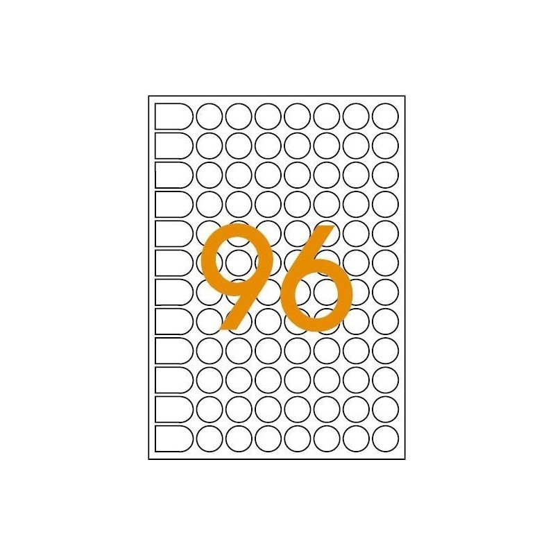 Etichete autocolante Agipa 114312, 96/A5, 15mm, permanente, rotund, albastru, top 10 coli (960 etichete) [2]