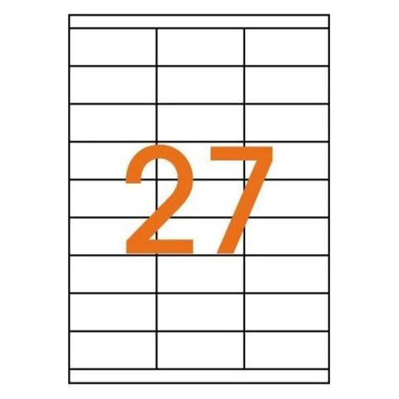 Etichete autocolante Agipa 119030, 27/A4, 70x31mm, permanente, colturi drepte, alb, top 100 coli (2700 etichete) [2]