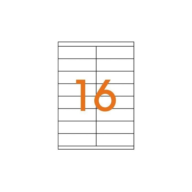 Etichete autocolante Etibox 119753, 16/A4, 105x35mm, permanente, colturi drepte, alb, top 100 coli (1600 etichete) [2]