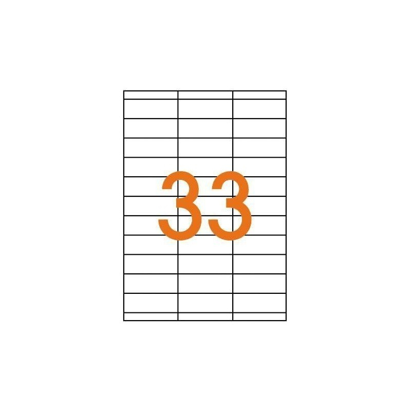 Etichete autocolante Etibox 119765, 33/A4, 70x25mm, permanente, colturi drepte, alb, top 100 coli (3300 etichete) [2]