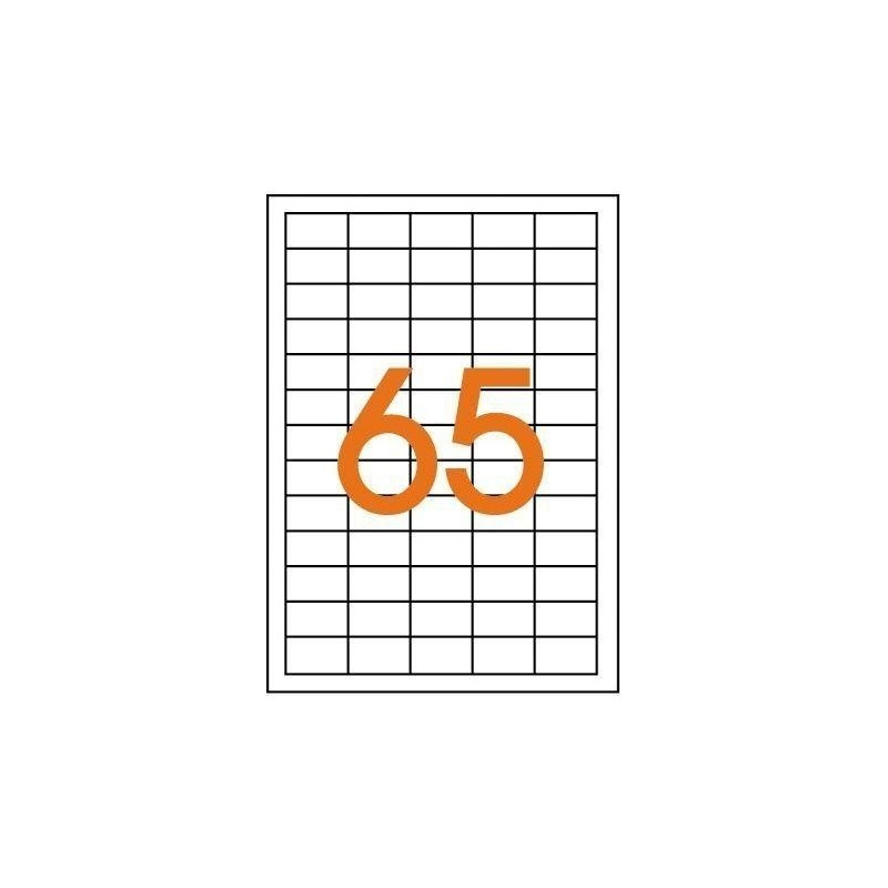 Etichete autocolante Etibox 119770, 65/A4, 38x21.2mm, permanente, colturi drepte, alb, top 100 coli (6500 etichete) [2]