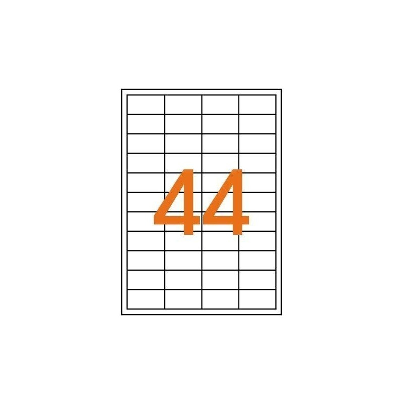 Etichete autocolante Etibox 119771, 44/A4, 48.5x25mm, permanente, colturi drepte, alb, top 100 coli (4400 etichete) [2]