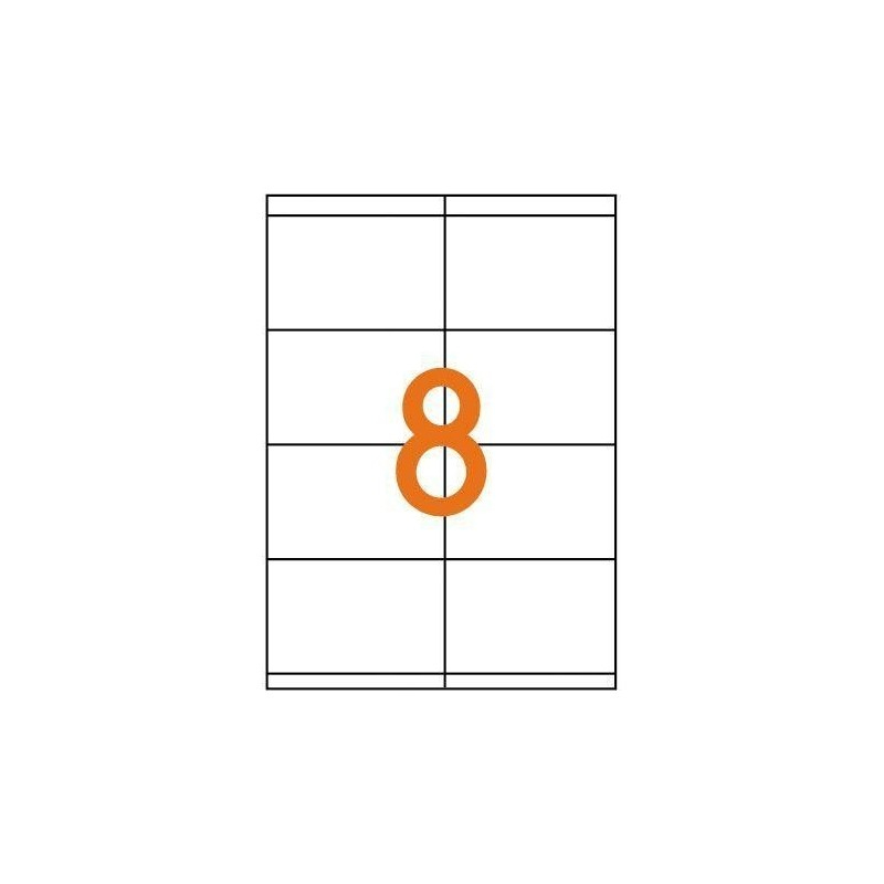 Etichete autocolante Etibox 119773, 8/A4, 105x70mm, permanente, colturi drepte, alb, top 100 coli (800 etichete) [2]