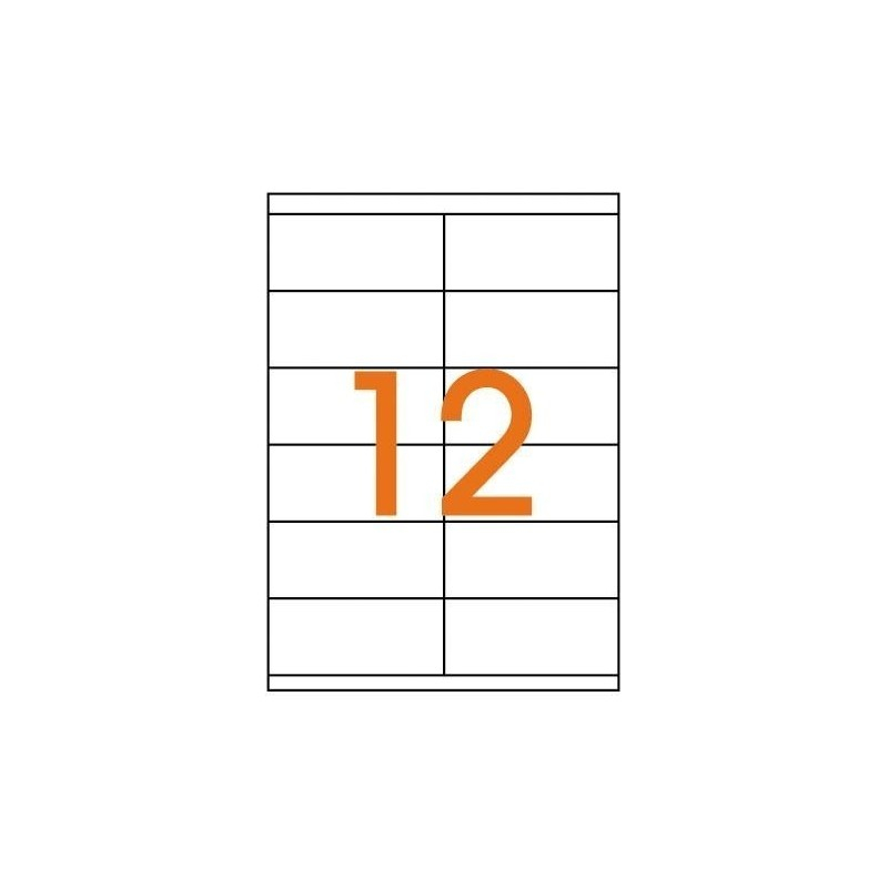 Etichete autocolante Etibox 119774, 12/A4, 105x48mm, permanente, colturi drepte, alb, top 100 coli (1200 etichete) [2]