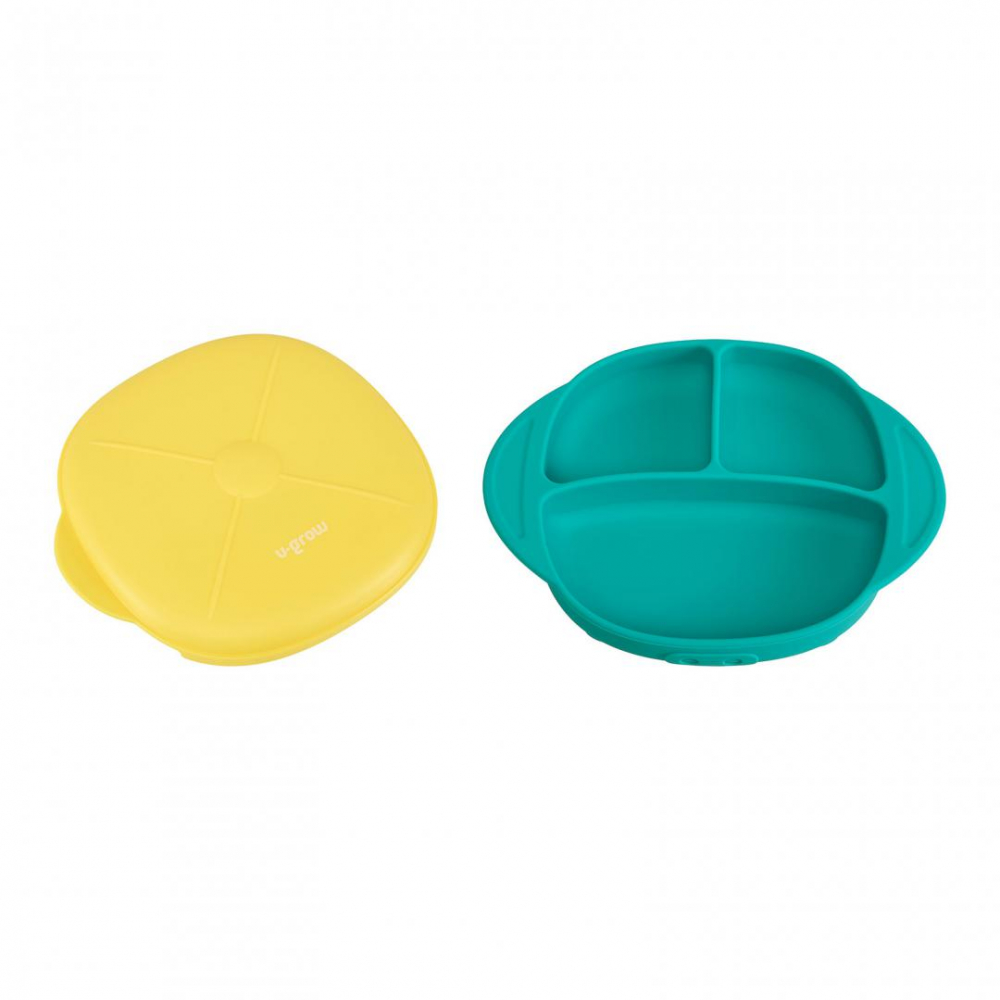 Farfurie silicon cu capac,galbena,u-grow [3]