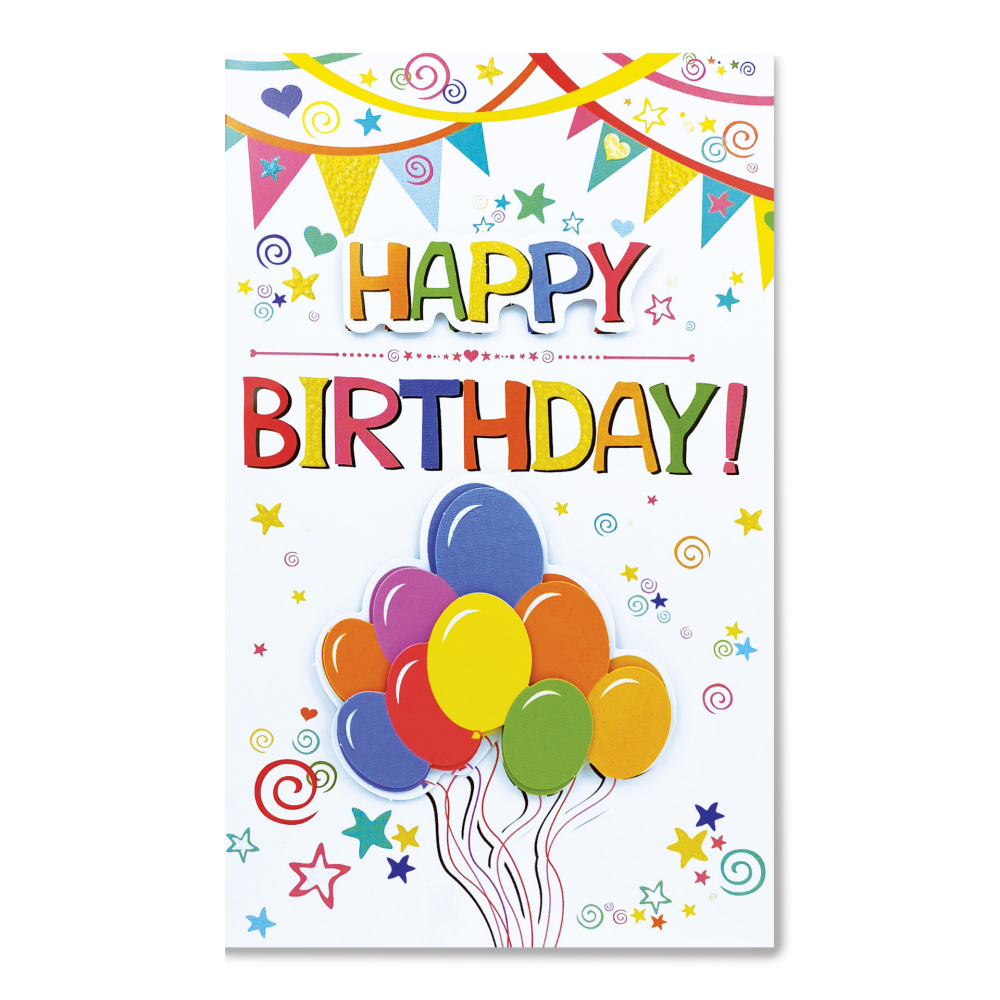 Felicitare 3D Zi de nastere, aurii si sclipici pe exteriorul felicitarii - 11.5 x 19 cm [9]