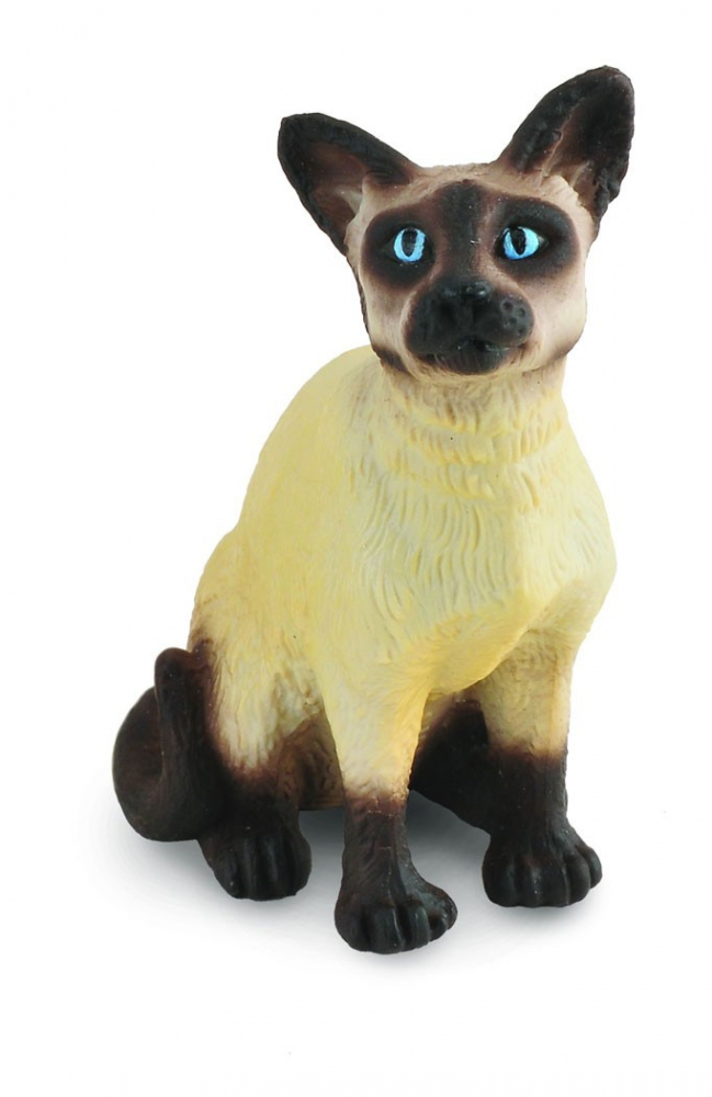 Figurina pictata manual Pisica Siameaza sezand [1]