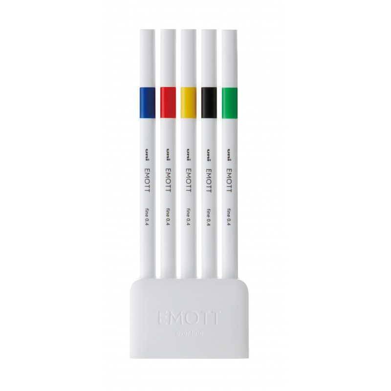 Fineliner UNI EMOTT PEM-SY, 0.4mm, NO.1, set 5 culori intense [2]