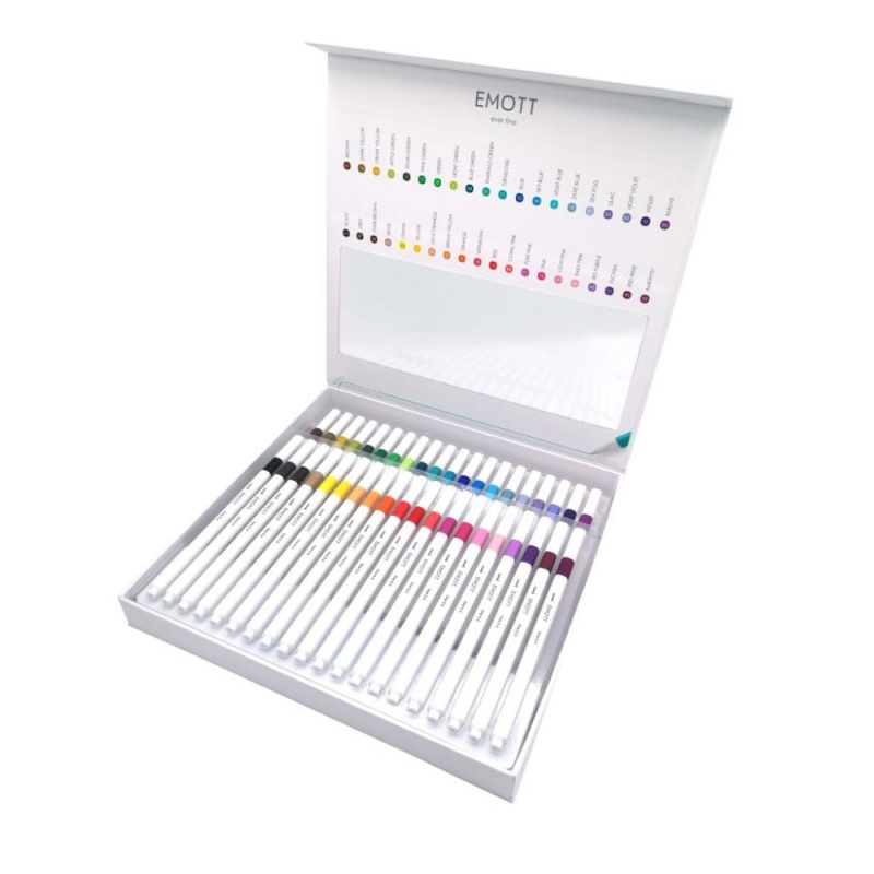 Fineliner UNI EMOTT PEM-SY, 0.4mm, set 40 culori, cutie cadou cu clapeta si magnet [2]