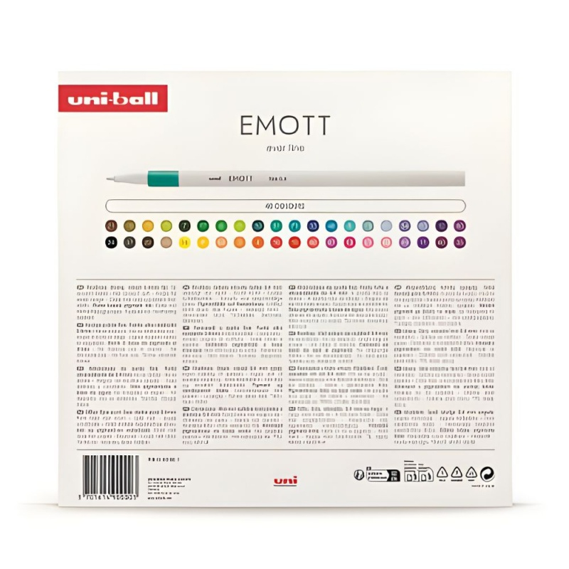 Fineliner UNI EMOTT PEM-SY, 0.4mm, set 40 culori, cutie cadou cu clapeta si magnet [3]