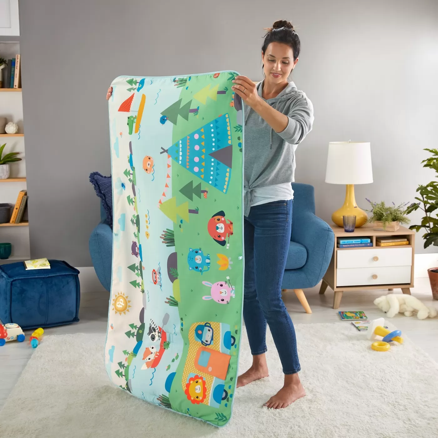 Fiser price covoras de joaca 150cm extra big adventures, varsta de la 0 luni la 2 ani [8]