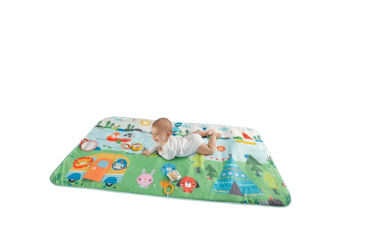 Fiser price covoras de joaca 150cm extra big adventures, varsta de la 0 luni la 2 ani [5]