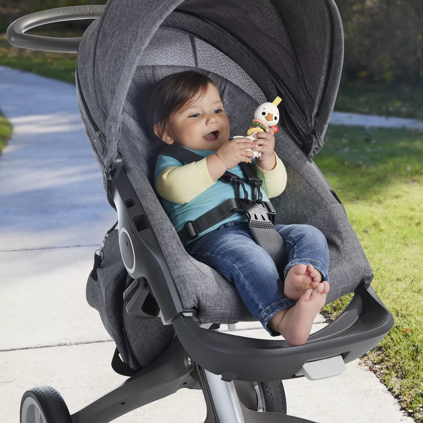Jucarie zornaitoare bebe - Gasca, Fisher Price, varsta de la 3 luni la 2 ani [4]