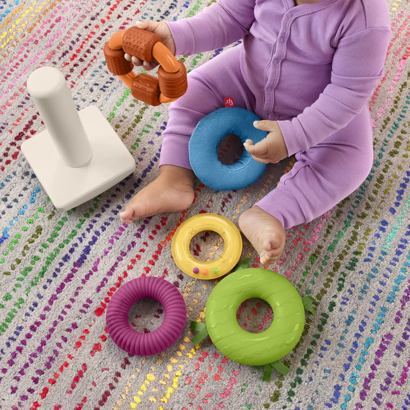 Piramida, Jucarie de stivuit, sortat si motricitate bebelusi, Fisher Price, varsta de la 6 luni la 2 ani [3]