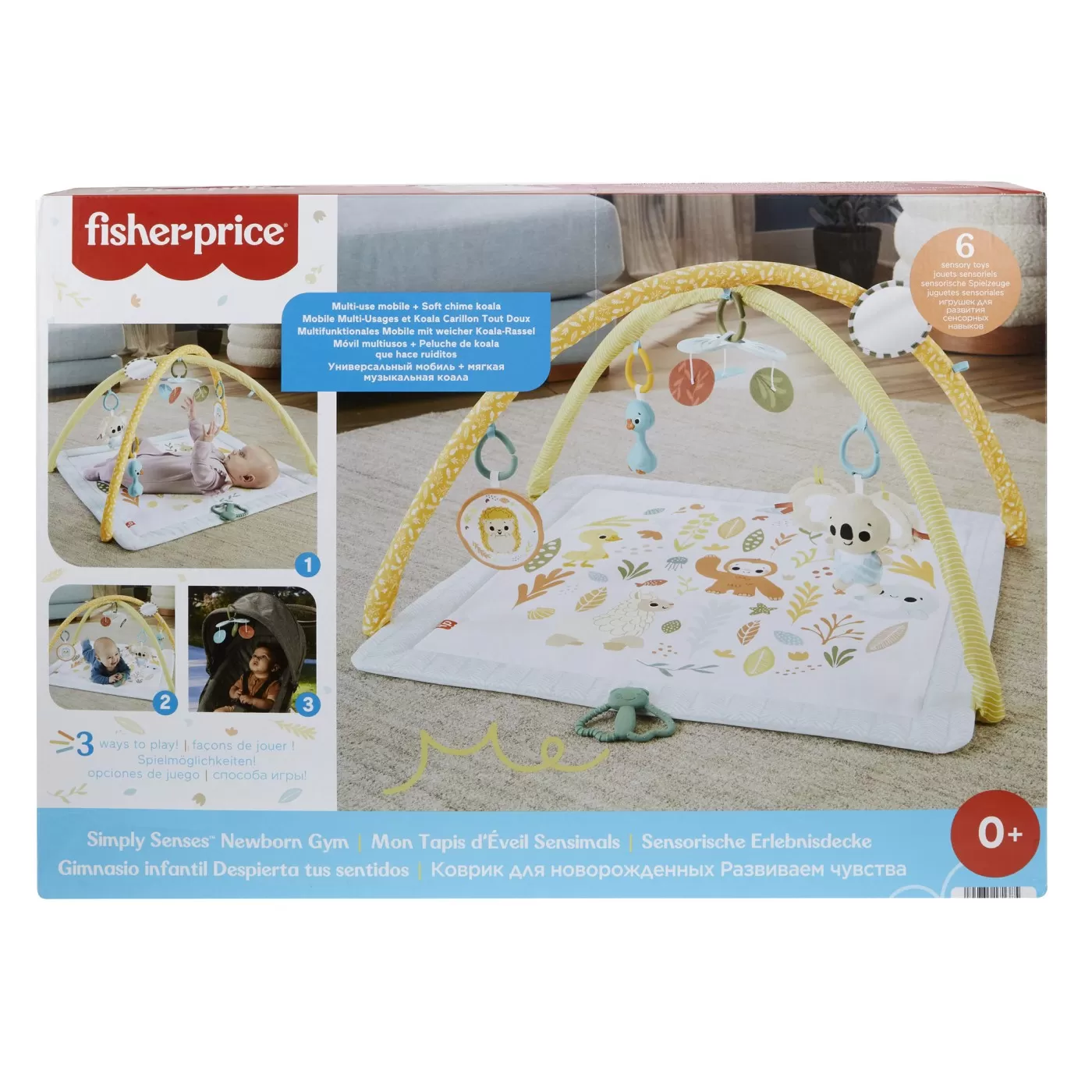 Saltea bebelusi, Covoras cu activitati si 6 jucarii senzoriale, Fisher Price, varsta de la 0 luni la 3 ani [2]
