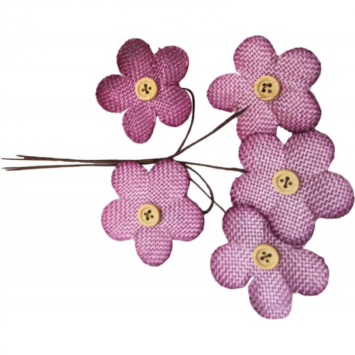 Flori textile, colorate, 10 buc [2]